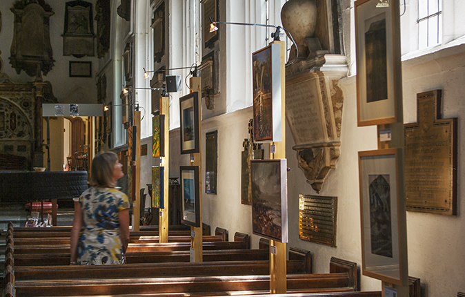 Art exhibited in a church for a weekend with Art Posts